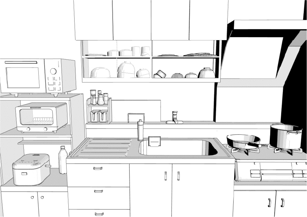 築古団地-2DK クリスタ用3D素材データcs3o