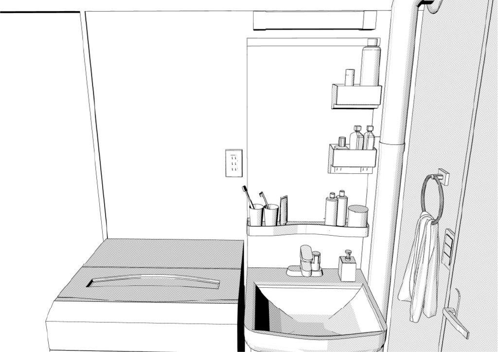 築古団地-2DK クリスタ用3D素材データcs3o