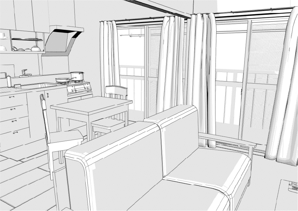 築古団地-2DK クリスタ用3D素材データcs3o