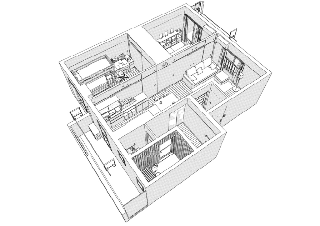 築古団地-2LDK クリスタ用3D素材データcs3o