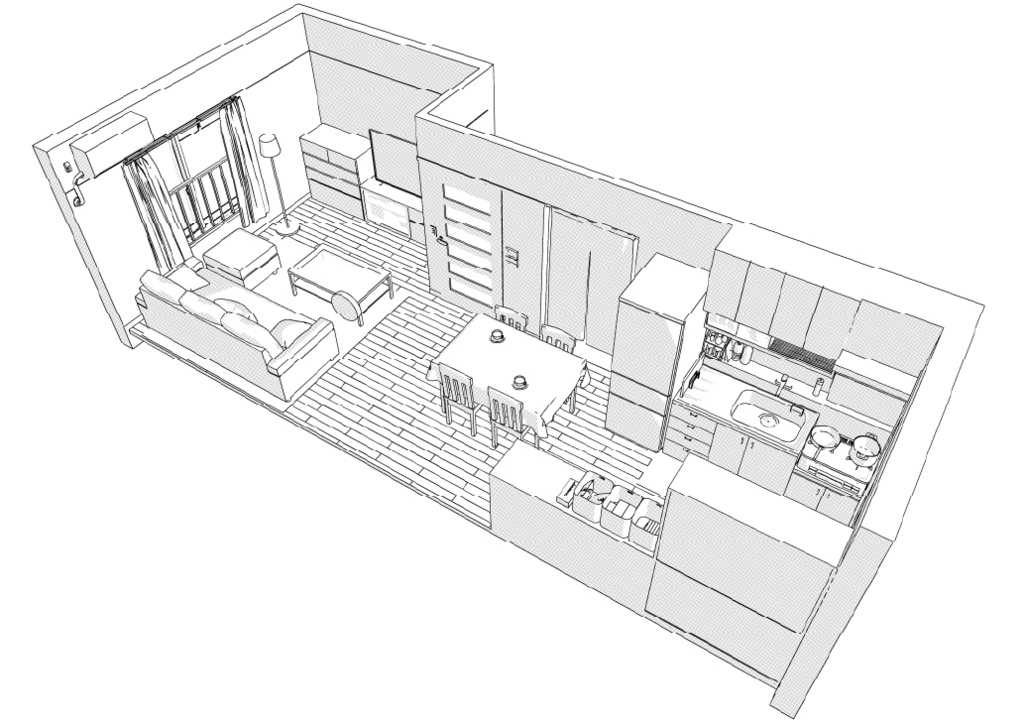 築古団地-2LDK クリスタ用3D素材データcs3o
