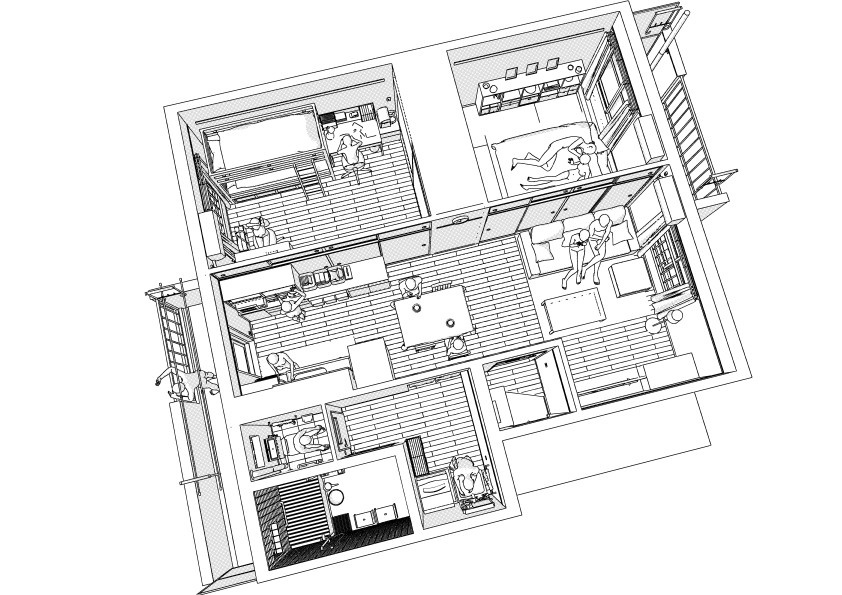 築古団地-2LDK クリスタ用3D素材データcs3o