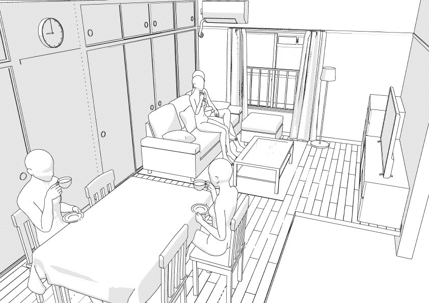 築古団地-2LDK クリスタ用3D素材データcs3o