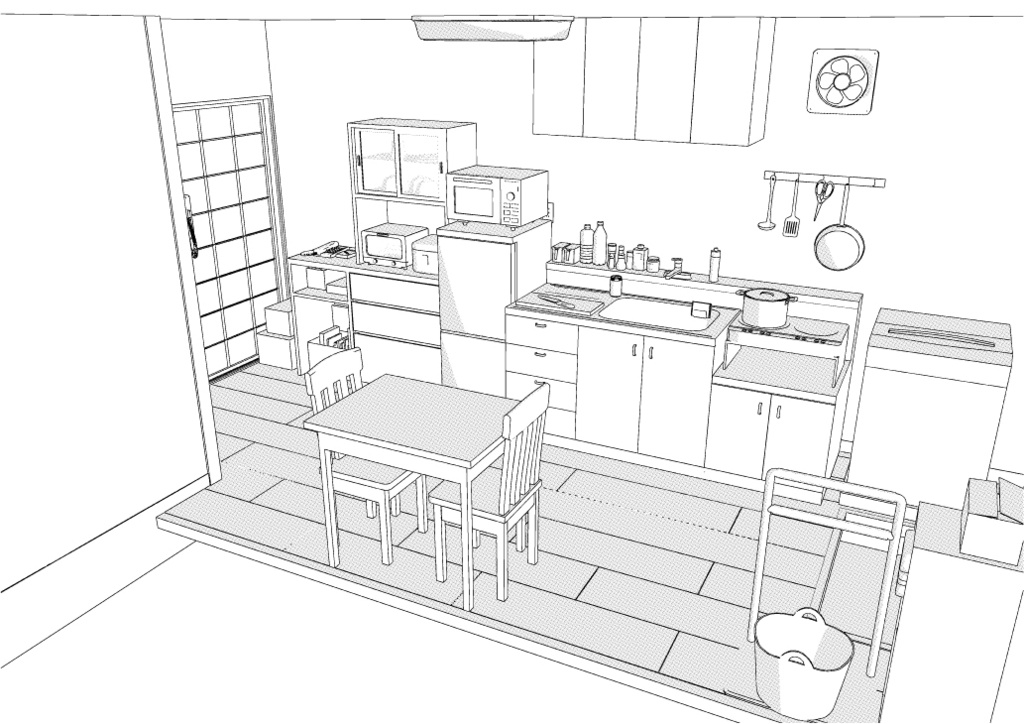 築古団地-1DK クリスタ用3D素材データcs3o