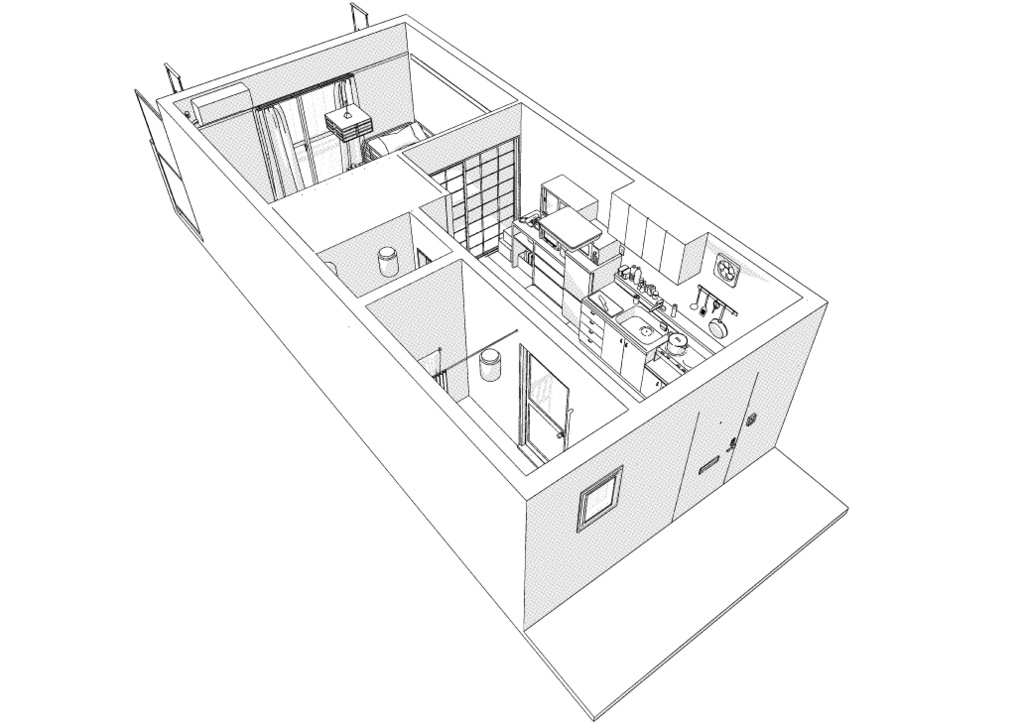 築古団地-1DK クリスタ用3D素材データcs3o