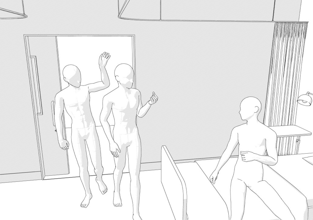 病院の大部屋(病室・入院病棟)3D背景 クリスタ用3D素材データcs3o