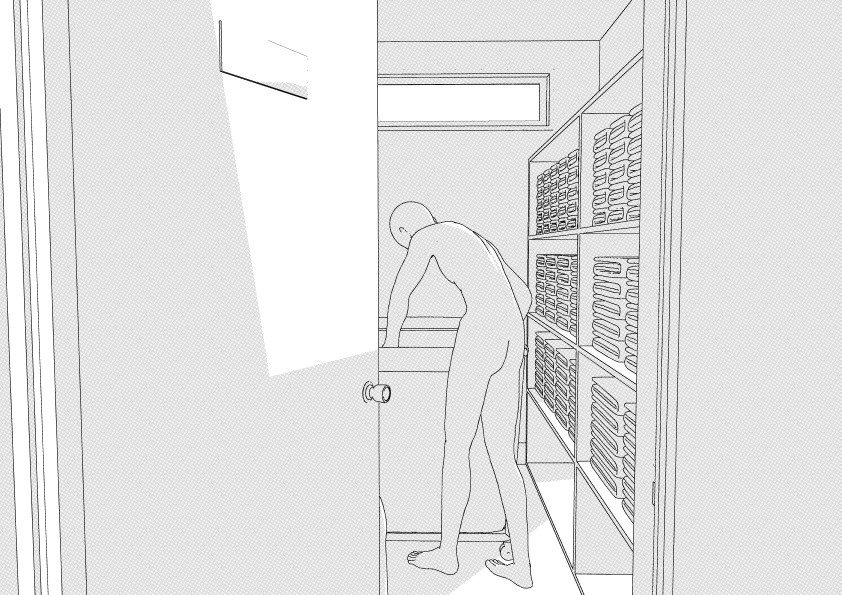 病院・介護・宿泊施設のリネン室 3D背景 クリスタ用3D素材データcs3o