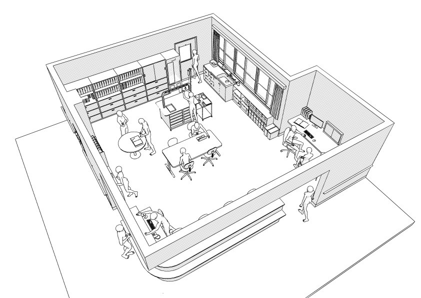 病棟のナースステーション クリスタ用3D素材データcs3o