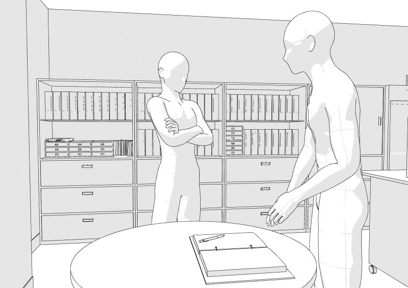 病棟のナースステーション クリスタ用3D素材データcs3o