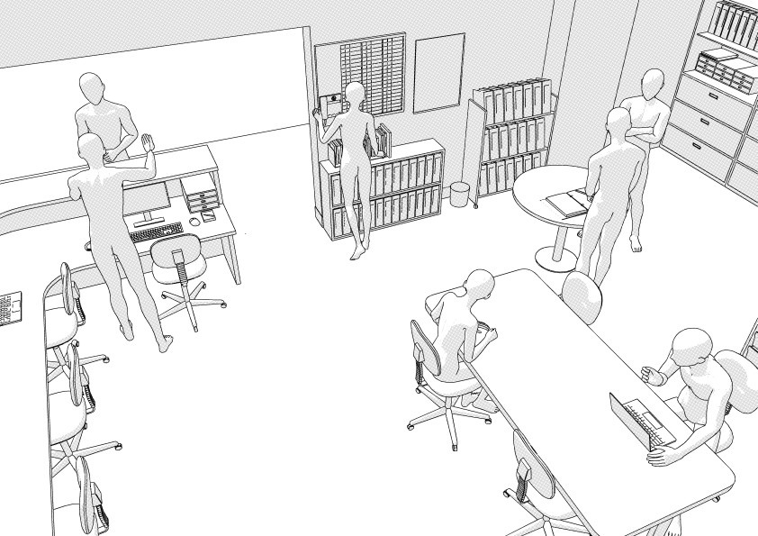 病棟のナースステーション クリスタ用3D素材データcs3o