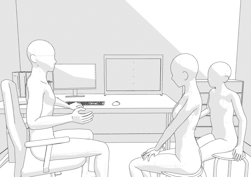 病棟のナースステーション クリスタ用3D素材データcs3o