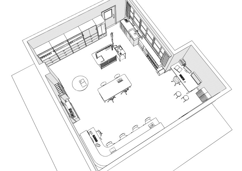 病棟のナースステーション クリスタ用3D素材データcs3o