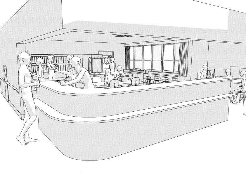 病棟のナースステーション クリスタ用3D素材データcs3o