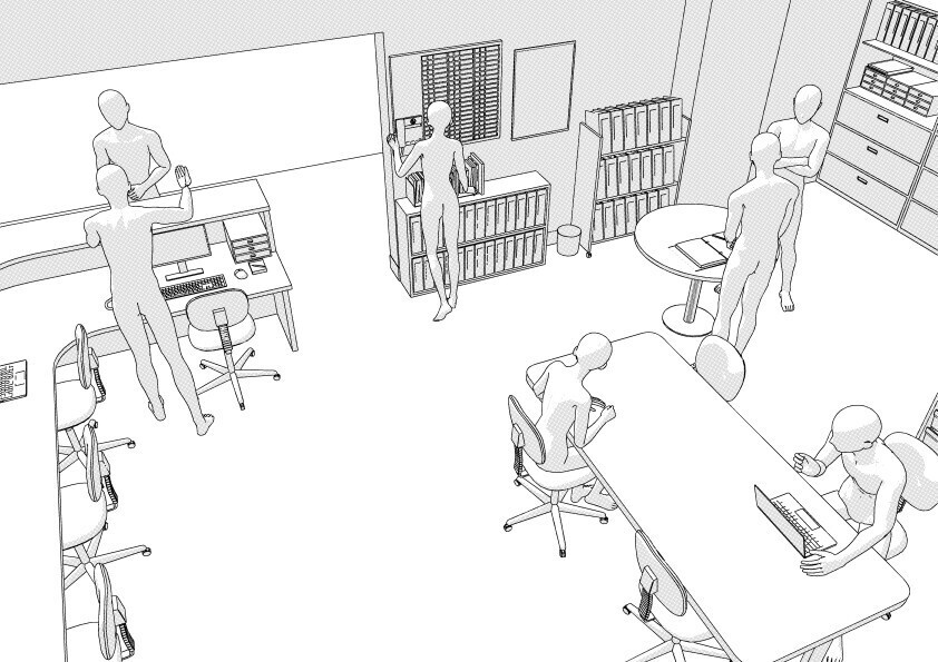 【3D】 病棟のナースステーション クリスタ用3D素材データcs3o