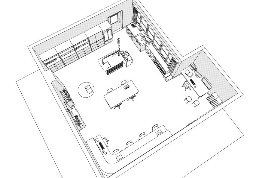 【3D】 病棟のナースステーション クリスタ用3D素材データcs3o