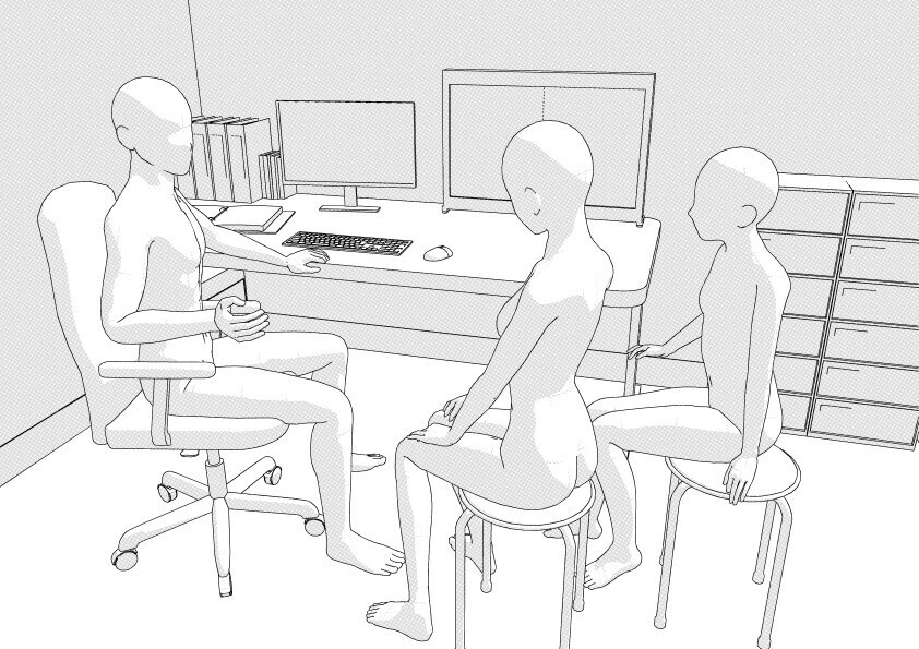 【3D】 病棟のナースステーション クリスタ用3D素材データcs3o