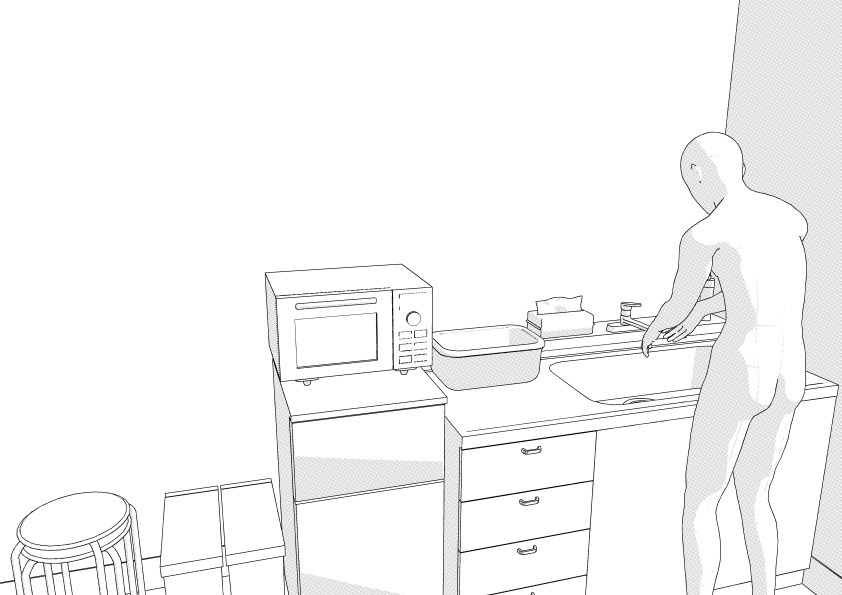 病院の職員休憩室 クリスタ用3D素材データcs3o