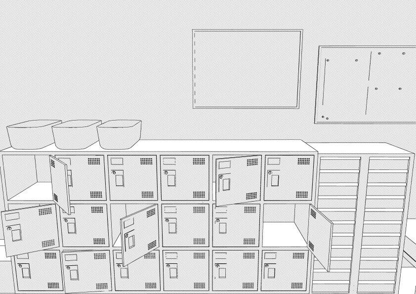 【3D】 病院の職員休憩室 クリスタ用3D素材データcs3o