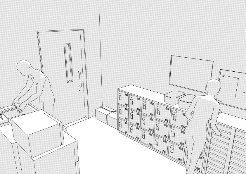 病院の職員休憩室 クリスタ用3D素材データcs3o