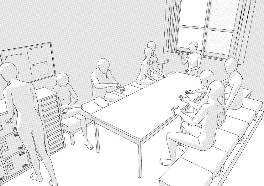 【3D】 病院の職員休憩室 クリスタ用3D素材データcs3o