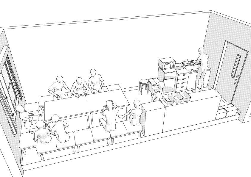 病院の職員休憩室 クリスタ用3D素材データcs3o