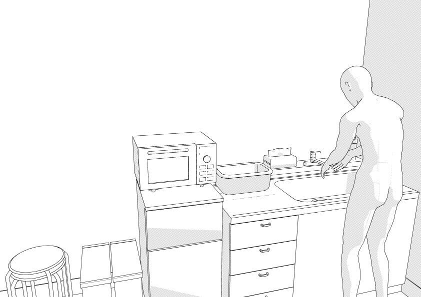 【3D】 病院の職員休憩室 クリスタ用3D素材データcs3o