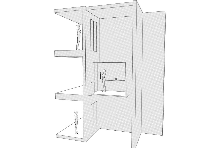 病院の階段・EV クリスタ用3D素材データcs3o