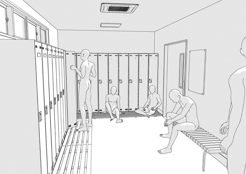 【3D】 病院の職員更衣室(大と小) クリスタ用3D素材データcs3o