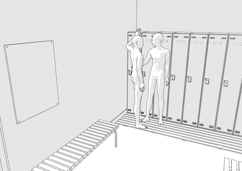 病院の職員更衣室(大と小) クリスタ用3D素材データcs3o