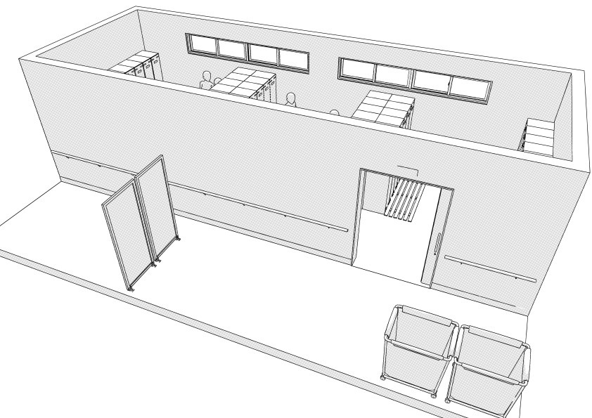 病院の職員更衣室(大と小) クリスタ用3D素材データcs3o