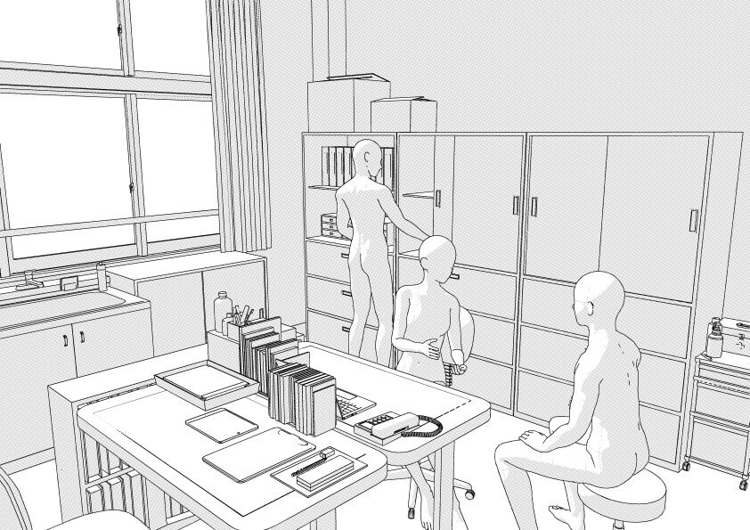 【3D】 学校の保健室 クリスタ用3D素材データcs3o