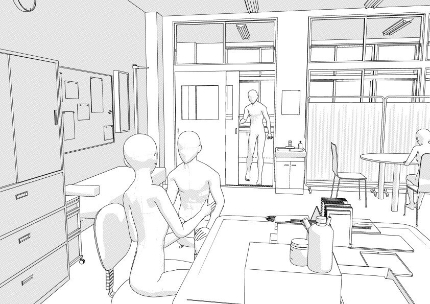 【3D】 学校の保健室 クリスタ用3D素材データcs3o