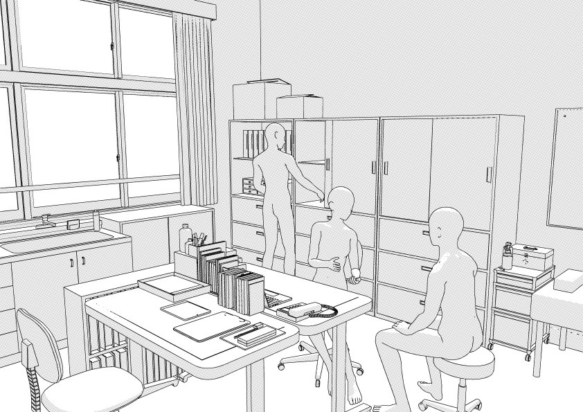 学校の保健室 クリスタ用3D素材データcs3o