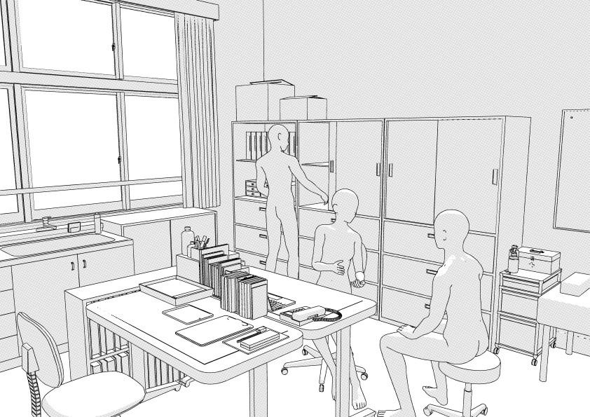 学校の保健室 クリスタ用3D素材データcs3o