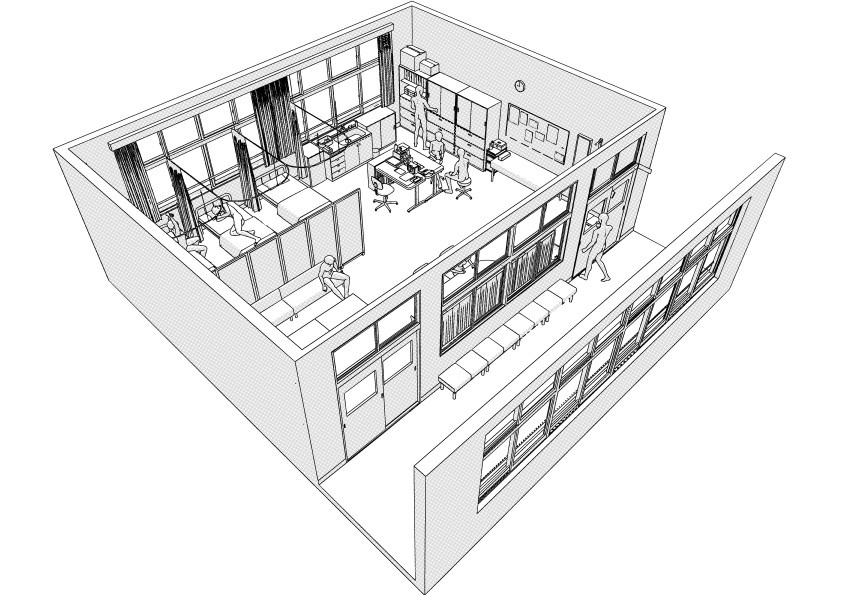 学校の保健室 クリスタ用3D素材データcs3o