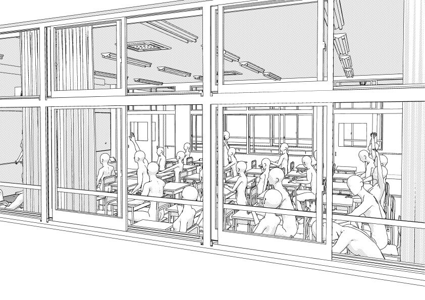 【3D】 学校の教室 クリスタ用3D素材データcs3o