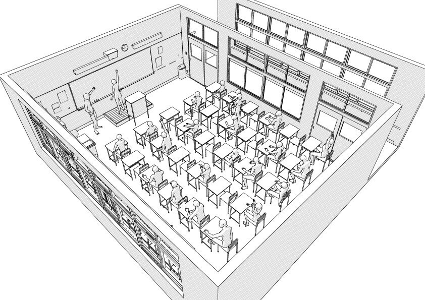 【3D】 学校の教室 クリスタ用3D素材データcs3o