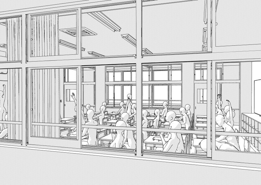 【3D】 学校の教室 クリスタ用3D素材データcs3o