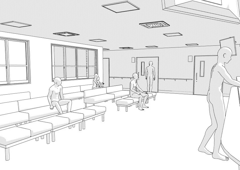 【3D】 病院の正面玄関・受付・事務室 クリスタ用3D素材データcs3o