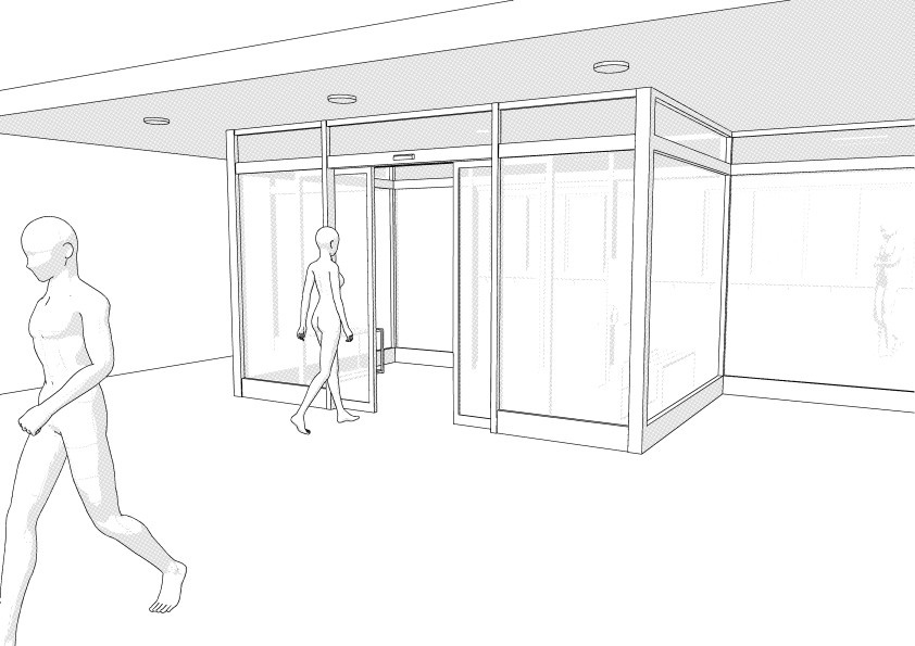 【3D】 病院の正面玄関 クリスタ用3D素材データcs3o