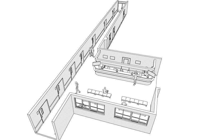 【3D】 病院の受付・待合・廊下 クリスタ用3D素材データcs3o