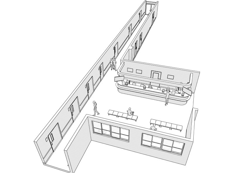 【3D】 病院の受付・待合・廊下 クリスタ用3D素材データcs3o