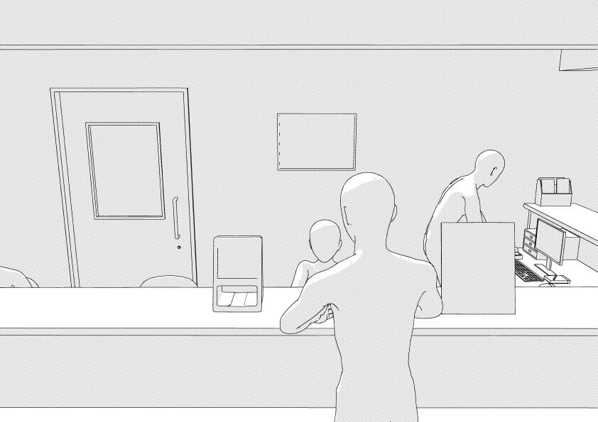 【3D】 病院の受付・待合・廊下 クリスタ用3D素材データcs3o