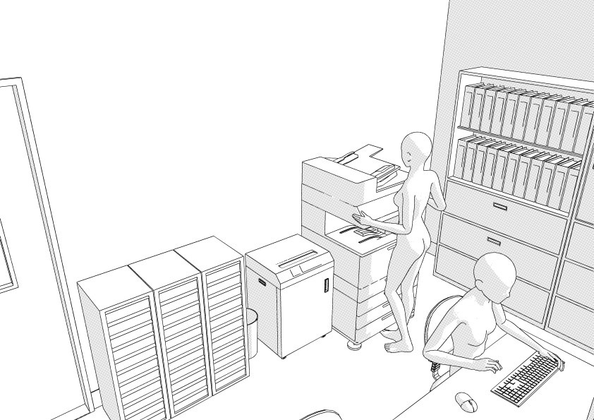 【3D】 病院の医事課(事務室) クリスタ用3D素材データcs3o