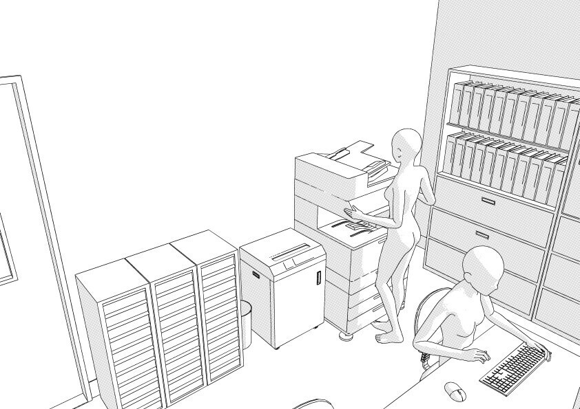 【3D】 病院の医事課(事務) クリスタ用3D素材データcs3o