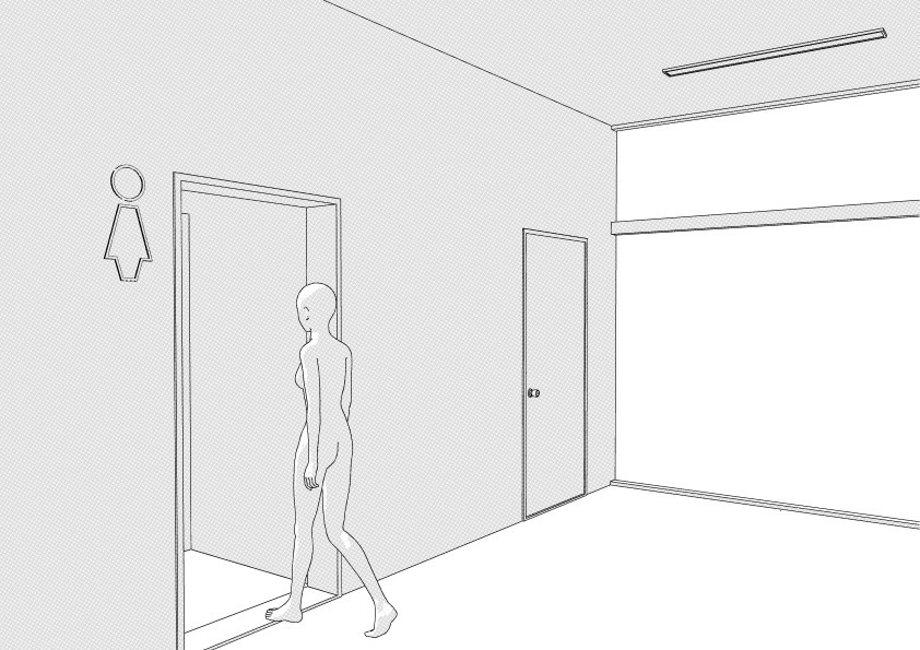 【3D】 オフィス-エレベーターホール クリスタ用3D素材データcs3o