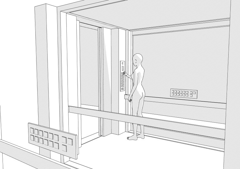 【3D】 オフィス-エレベーターホール クリスタ用3D素材データcs3o