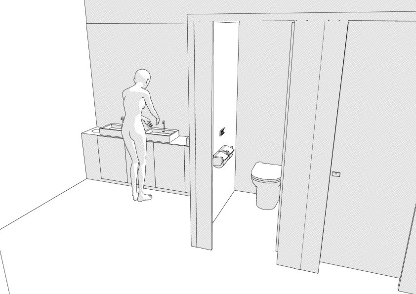 【3D】 オフィス-エレベーターホール クリスタ用3D素材データcs3o