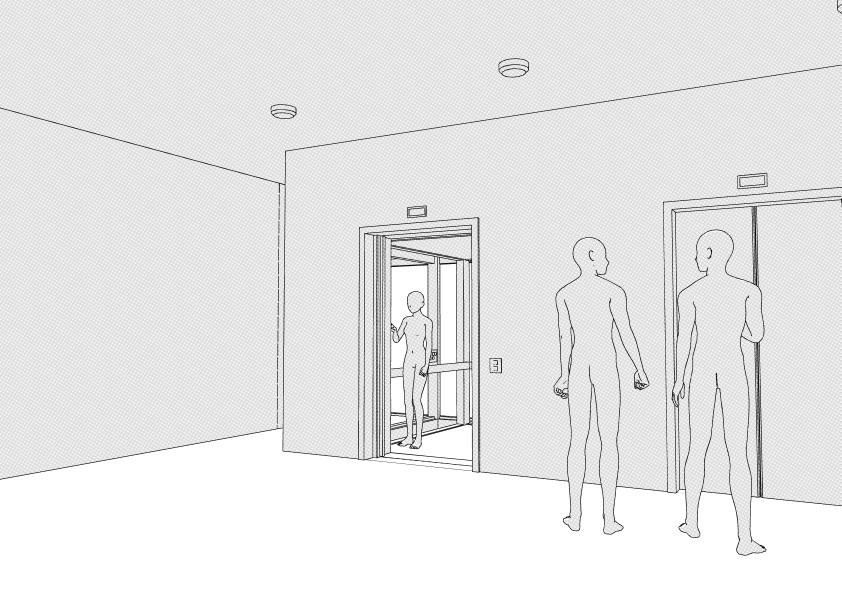 【3D】 オフィス-エレベーターホール クリスタ用3D素材データcs3o