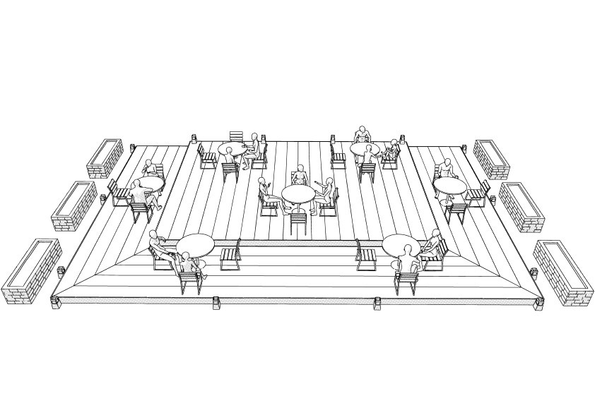 【3D】 オフィス-カフェのテラス席 クリスタ用3D素材データcs3o